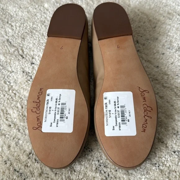 Sam Edelman Ballet Flats with Signature SE Bow Accent Size 7 New Never Worn - Picture 9 of 11